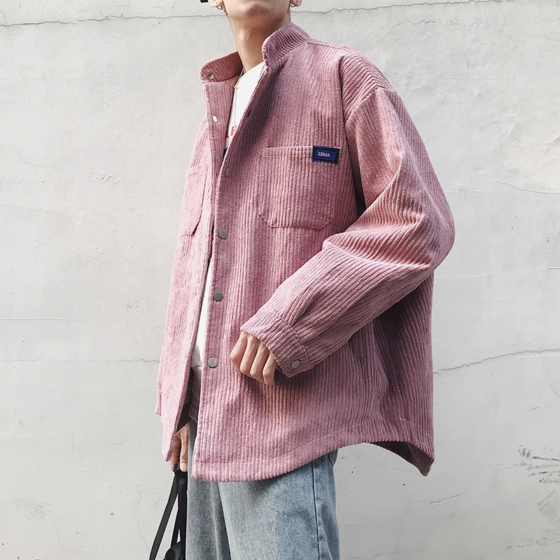 

2018 Winter New Fashion Casual Men's Shirt Loose Collar Corduroy Thickening Tooling Cotton Men's Jacket Cotton Clothes Tide