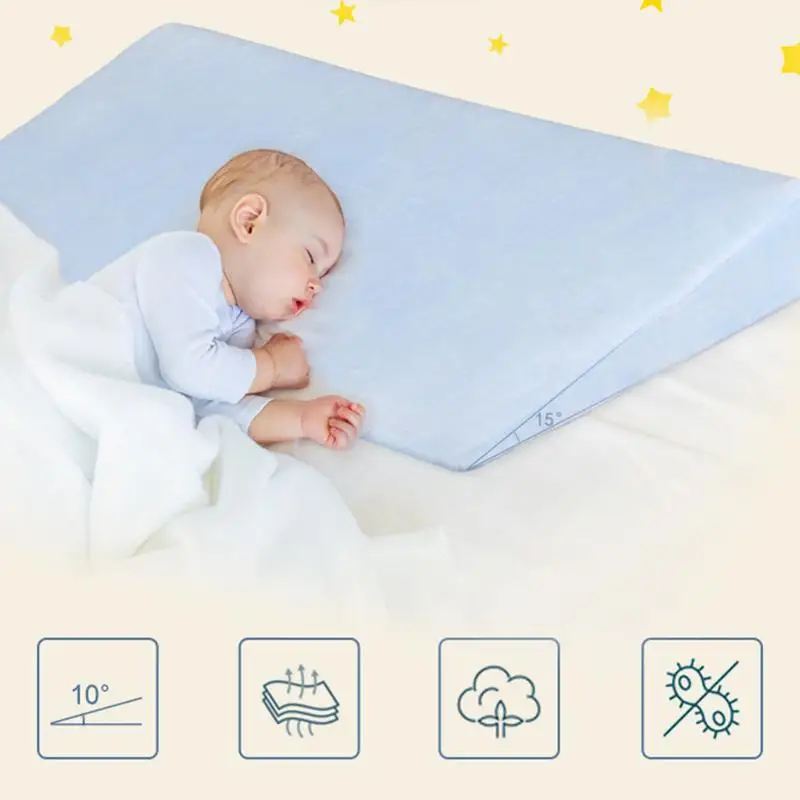 

Universal Crib Wedge Pillow For Baby Feeding Mattress Waterproof Layer Handcrafted Cotton Removable Cover For Children