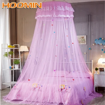 

HOOMIN Lace Bed Canopy Girls Room Decor Kids Baby Bedding Easy to Install Dome hanging mosquito net Dome Bed Netting Canopy