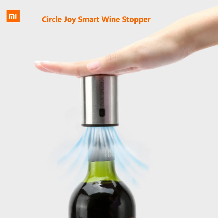 

Xiaomi Stainless Steel Circle Joy Smart Wine Stopper Mijia Electric Stopper Mini Plug Red Wine Corks Vacuum Memory Integration