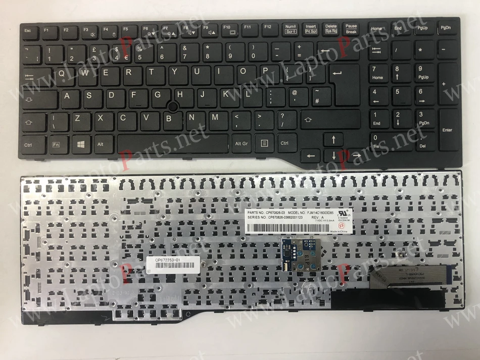 Клавиатура для ноутбука Fujistu E754 Lifebook E753 E756 E554 E556 с черной рамкой и расположением
