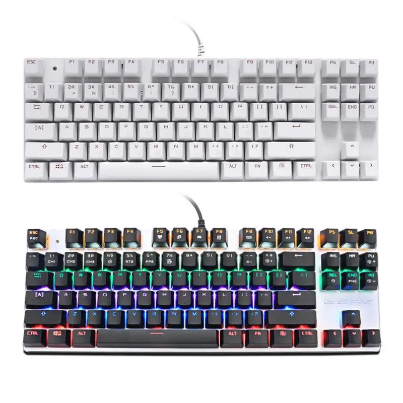

USB Wired Mechanical Backlit Keyboard 87 Keys Blue Switch Gaming Keyboard for Laptop Desktop PC Gaming Mechanical Keyboard