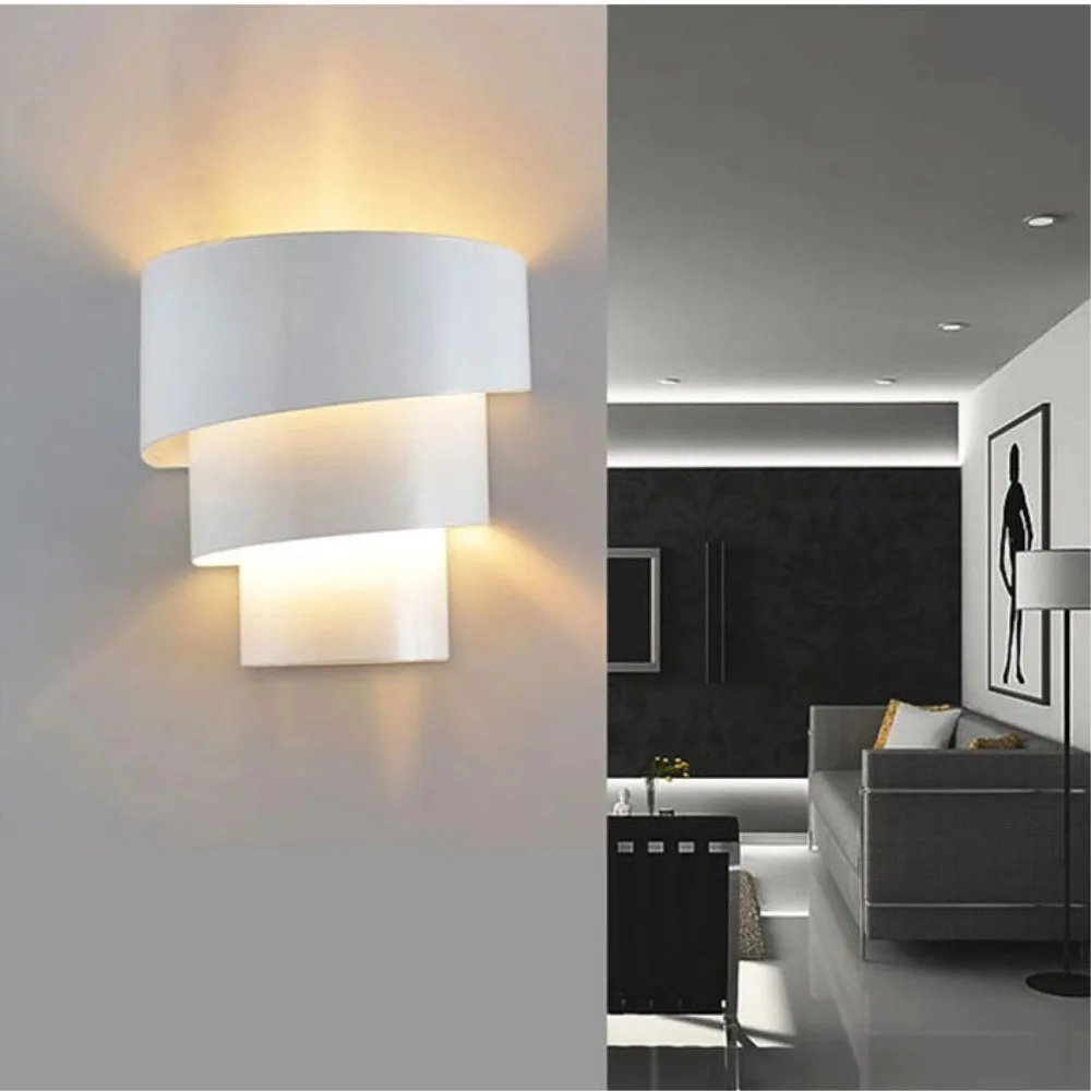 

Indoor Led wall light Spiral art 9W Iron wall sconce Surface mounted Living room Porch Bedside lighting Home decorate wall lamp