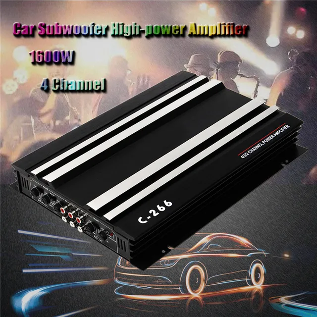 Special Offers 1600 Watt 4 Channel 12V Car Amplifier CAR 4/3/2 Channel Power Ampifir Stereo Black Bluetooth Amplifiers