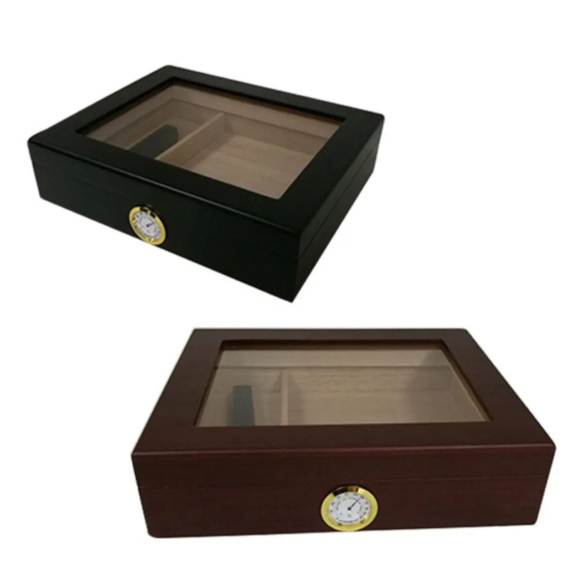 Cedar Wooden Lined Humidors Fit Travel Cigar Humidor Storage Boxes With Humidifier Hygrometer Humidor Cigar Accessory Box Cases