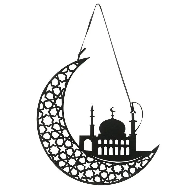 wall sticker Non-Woven Muslim Eid Mubarak Moon Pendant Ramadan Festival...