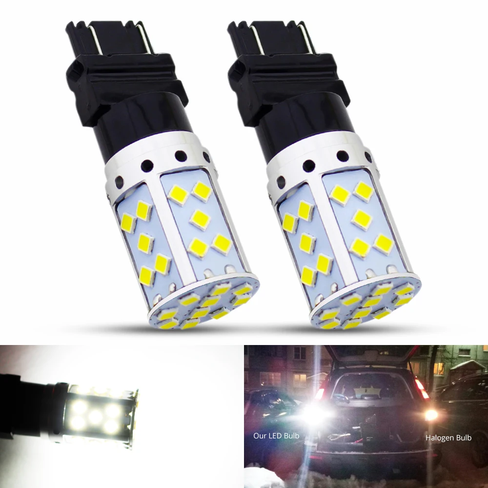 2pcs T25 3157 LED 35 Chips 3030 SMD LED Bulbs White Lamp For Auto Turn