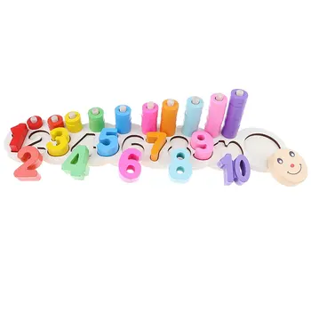 

Wooden Number Geometric Blocks Matching Sorting Stacking 3D Puzzle Game Early Learning Educational Toy Gift for Children Kids
