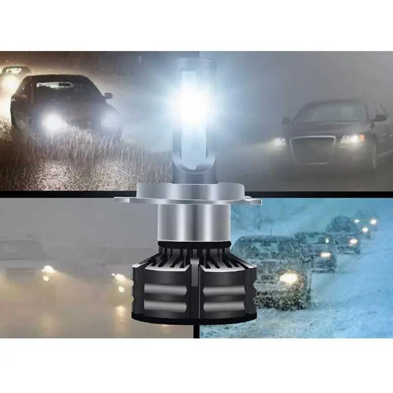 

2PCS Color waterproof Temperature Smart Version Car LED Big Head Lights High Low Beam Far-And-Near Integrated One H4 H7 H11 H13