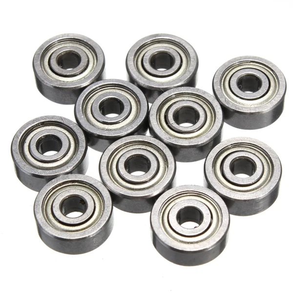

623ZZ 10Pcs Bearing 623-ZZ 3x10x4mm Miniature Deep Groove Ball Bearing Shielded Silver Chrome Steel Shafts
