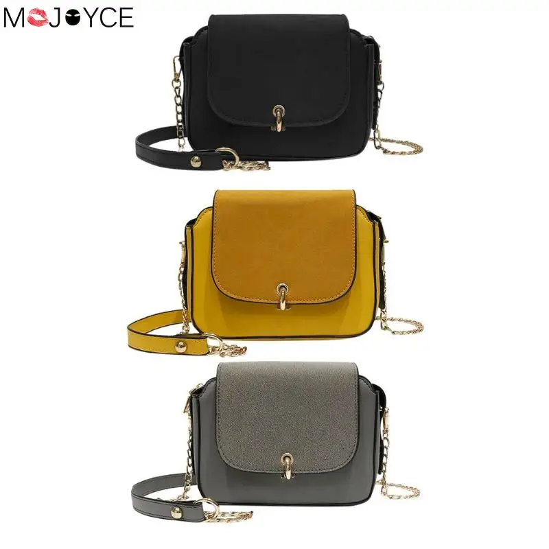 Сумка через плечо с цепочкой винтажная женская сумка матовая кожаная bolsa