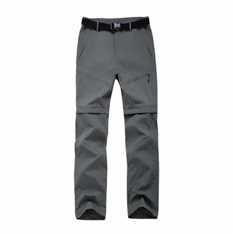 La primavera de los hombres de verano Mujer al aire libre dos sección extraíble pantalones de las mujeres de secado rápido Camping Trekking ventilación solar Pantalones