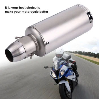 

Universal Motorcycle Exhaust Muffler 51mm Motorcycle Slip on Exhaust Muffler Rear Pipe Tailpipe Stainless Steel Exhaust Muffler