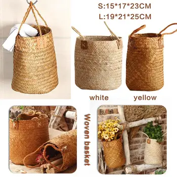 

Hand-woven Horticultural Flower Basket Multi-function Nordic Simple Style Storage Basket Home Desktop Decoration Decoration