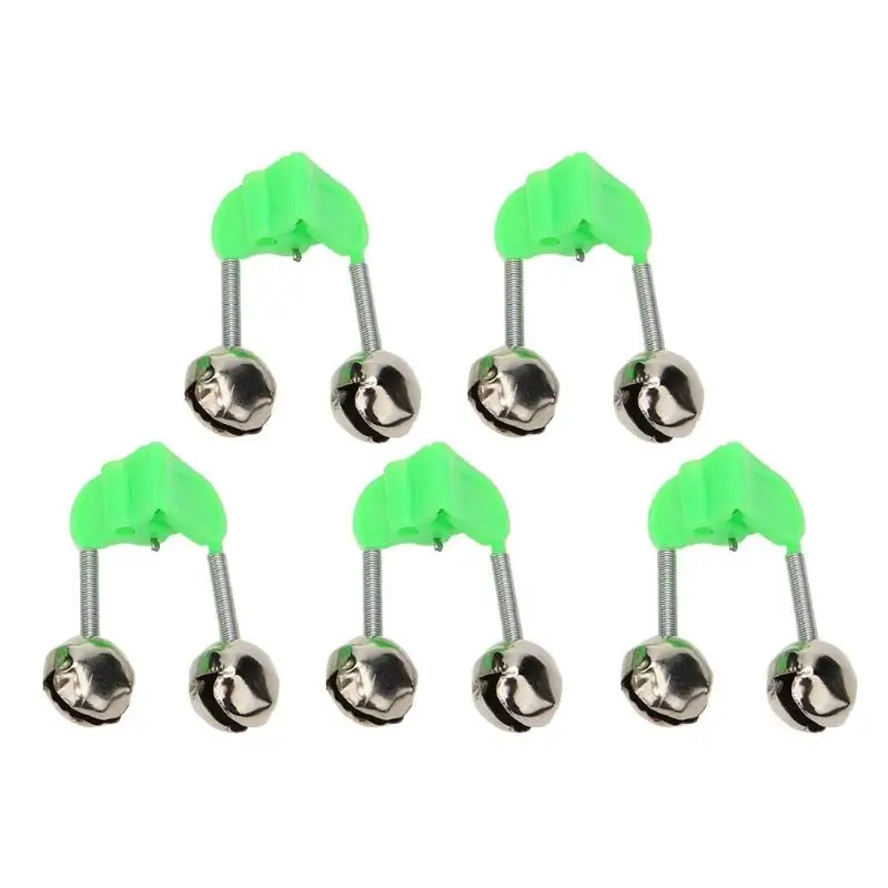 

5pcs Fishing Rod Bite Alarms Fishing Rod Bells Rod Double 34g Twin Bells Stalk Clamp Tip Clip Ring Fishing Tackle Accessory