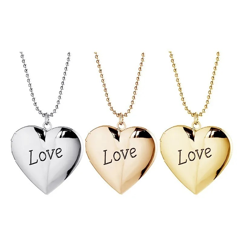Locket Pendant Necklace Photo Frame Gold Silver Love Letter Jewelry Gifts YT-A60 | Украшения и аксессуары