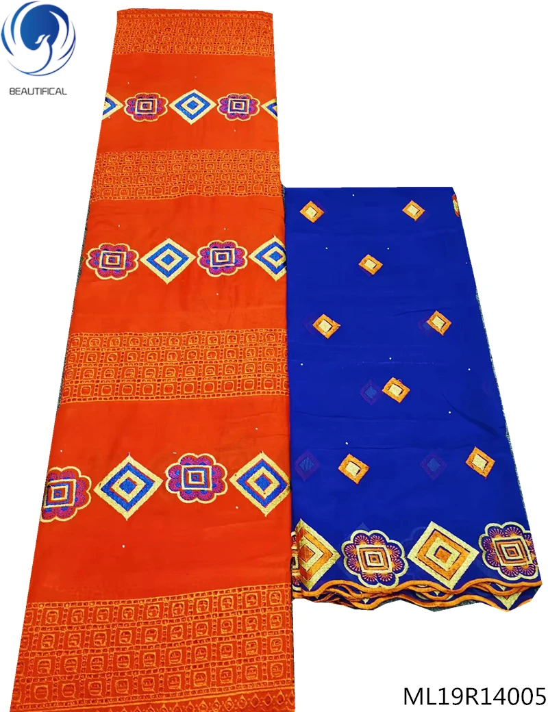 

BEAUTIFICAL bridal lace fabric swiss lace fabric voile 7yards/lot african swiss voile lace high quality orange and blue ML19R140