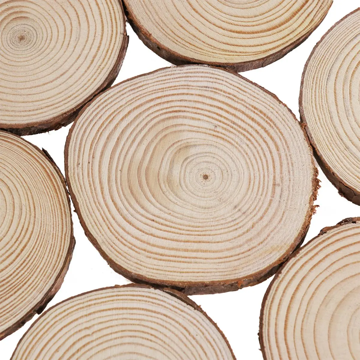 Log Of Wood Natural Round Slice Tree Bark Discs Cake Rustic Wooden