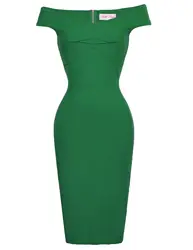 Винтажное платье с открытыми плечами бедра завернутый Bodycon сексуальное платье-карандаш вечерние короткие повязки платья для женщин Ретро