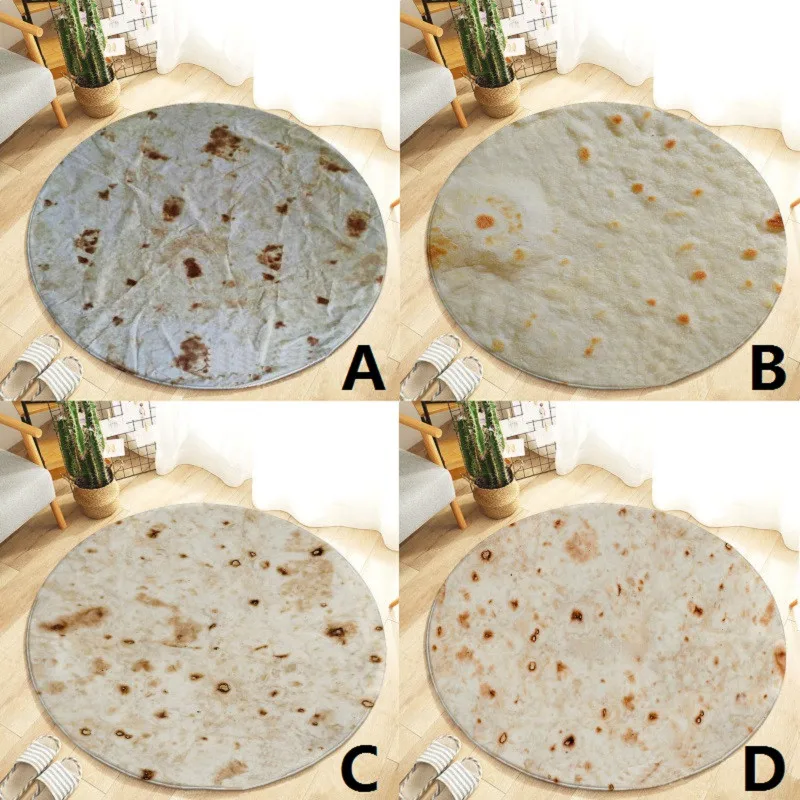 Комфорт еда творения Taco Burrito круглый напольный коврик тортилья ковры для гостиной спальня диван области коврики Tapis салон alfombra