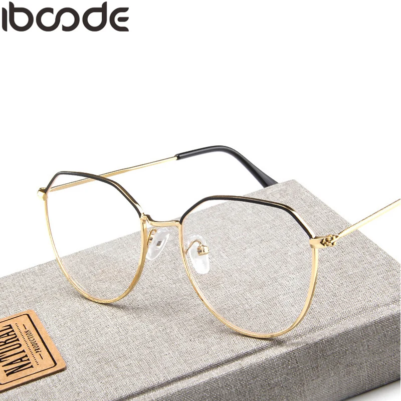 Iboode Ретро полигоновые металлические очки, оправа для женщин и мужчин, винтажные оптические очки, зеркальные очки, аксессуары для женщин Oculos De Grau