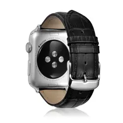 Кожаный ремешок для Apple Watch 42 мм 38 серии 2 3 черный натуральная кожа крокодила зерна заменить для мужчин t браслет для женщин