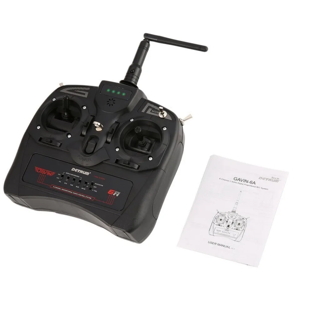 

Detrum 2.4g GAVIN-6A DSSS FHSS 8CH Radio System Transmitter Electronic RXC7 Receiver for RC Plane Boat Car Model