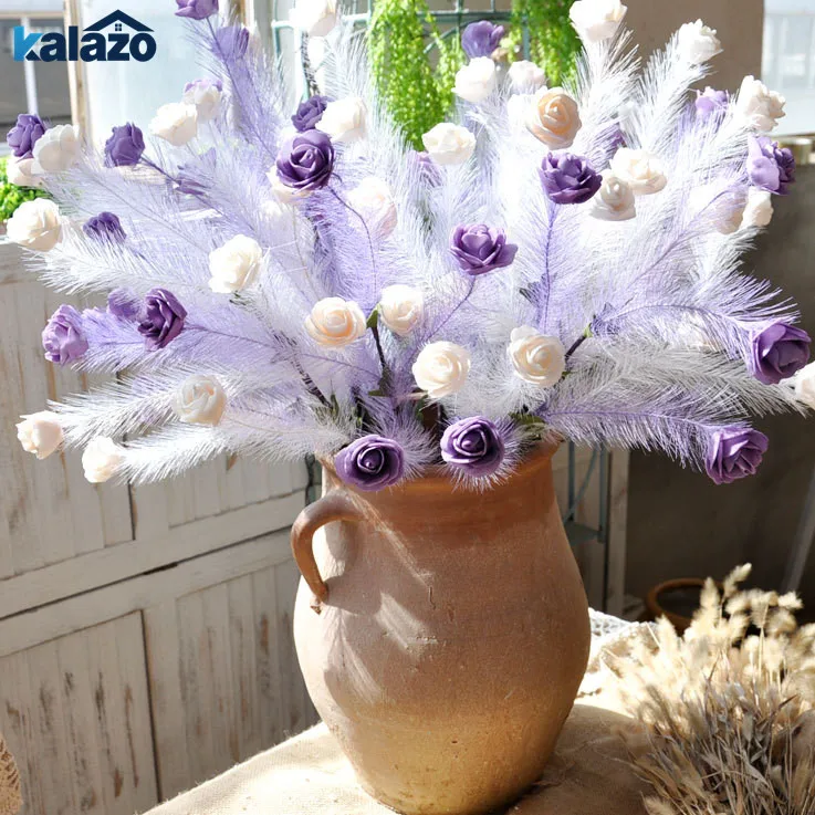

1 Bunch Feather Rose PE Foam Artificial Flower Wedding Home Party Decorations Valentine's Day Gift DIY Creative Fake Flower