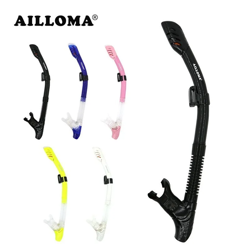 AILLOMA مرنة الجاف الكامل الغوص Spearfishing غص أنبوب مع سيليكون السباحة معدات التنفس الغوص اكسسوارات