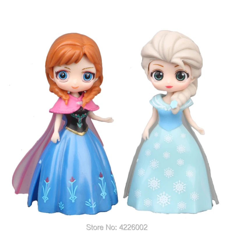 Online Clip mágico figuras de princesas Magiclip vestido Qposket enredado Alice ámbar Tiana muñecas Elsa Anna modelo set niños juguetes para niños