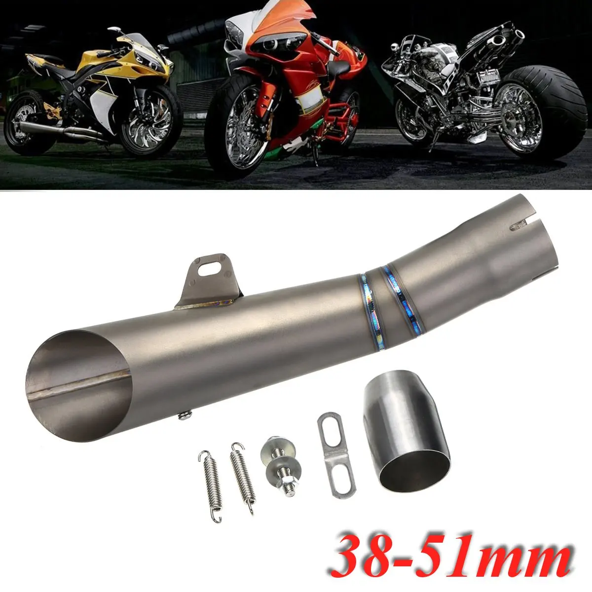 

38-51mmMotorcycle Exhaust Pipe Muffler Bike Motorcross Modified Exhaust System For YAMAHA YZF R6