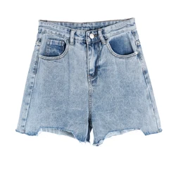 2019 Mujeres Del Verano Pantalones Vaqueros de Cintura Alta Pantalones Cortos de Algodón Vintage Streetwear Pantalones Cortos de Mezclilla Mujer Sexy Azul 2019 Mujeres Del Verano Pantalones Vaqueros de Cintura Alta Pantalones Cortos de Algodón Vintage Streetwear Pantalones Cortos de Mezclilla Mujer Sexy Azul