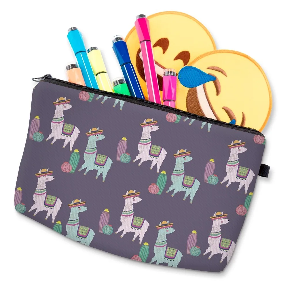 Deanfun Водонепроницаемая шапка Llamas кактус косметички Женская мода Альпака