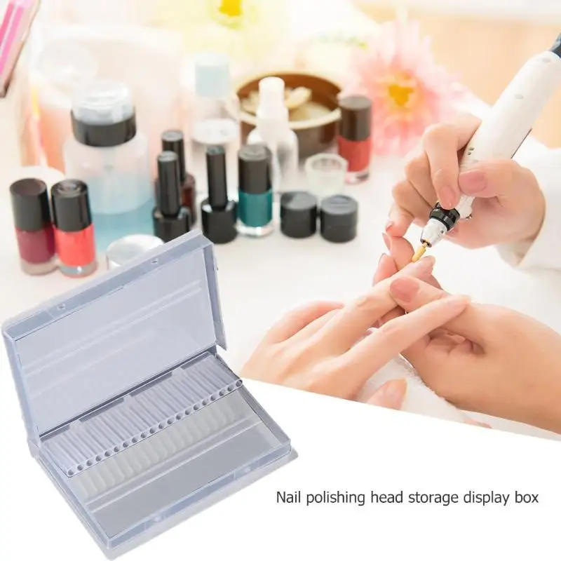 

Nail Art 20 Holes Slots Drill Bit Holder Display Grinding Heads Storage Box Design For Nails Files For Manicure Accessoires