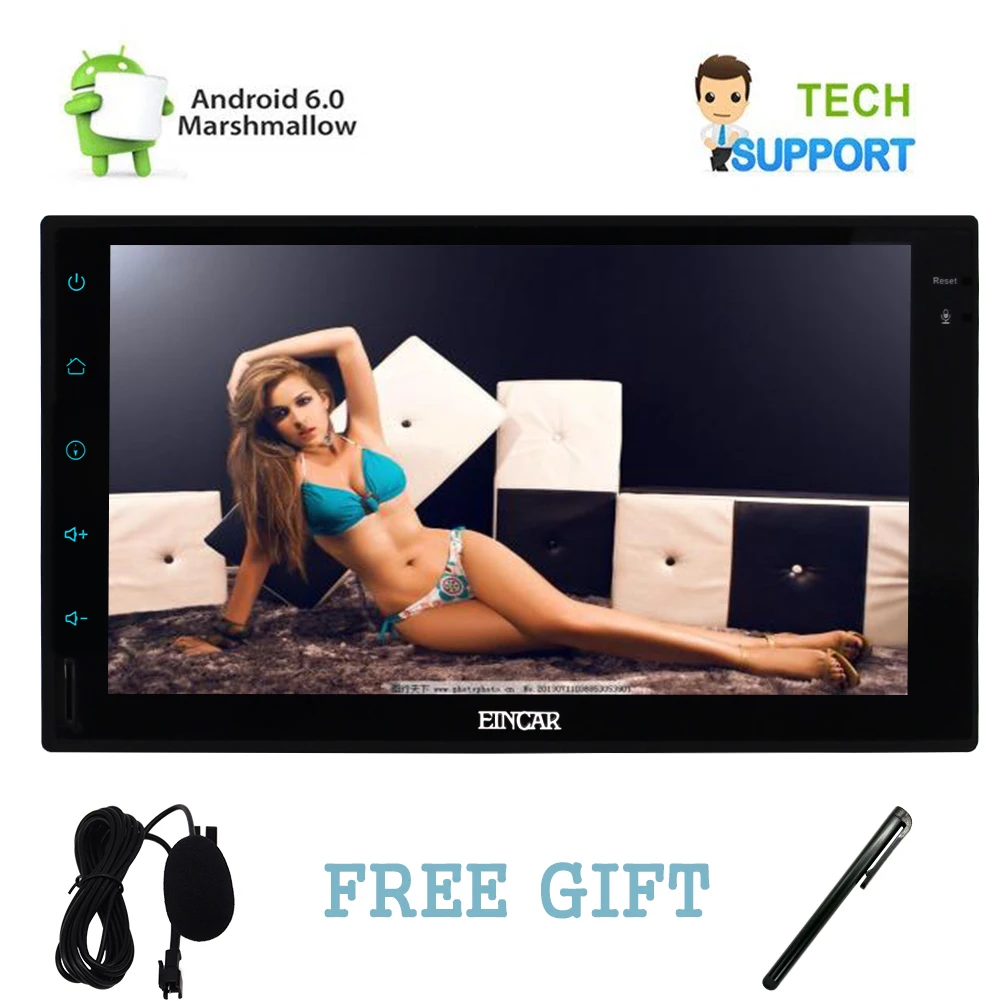 Top 2DIN Car Stereo Android 6.0 Autoradio 7" Inch Full Touch Screen In Dash GPS Navigation HeadUnit GPS Radio Bluetooth SWC WIFI 4