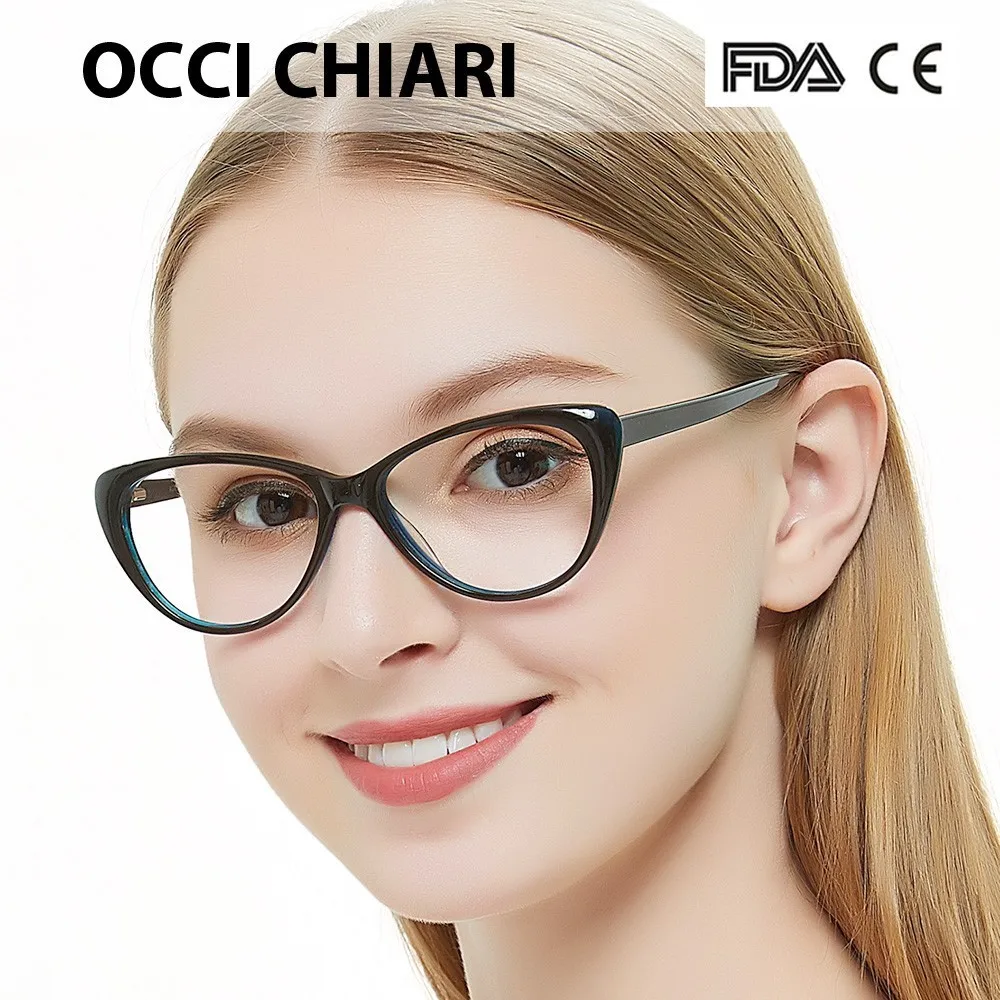 

Free Shipping Fashion Eyewear Cat Eye Shape HandMade Prescription Lens Medical Optical Acetate Glasses Frame For Women AGNES