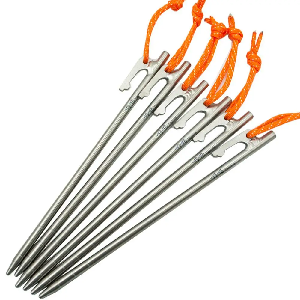 

1pcs Tent Pegs 20cm High Strength Titanium Alloy Tent Pegs Stake Outdoor Camping Tent Nail Peg Tent Accessories