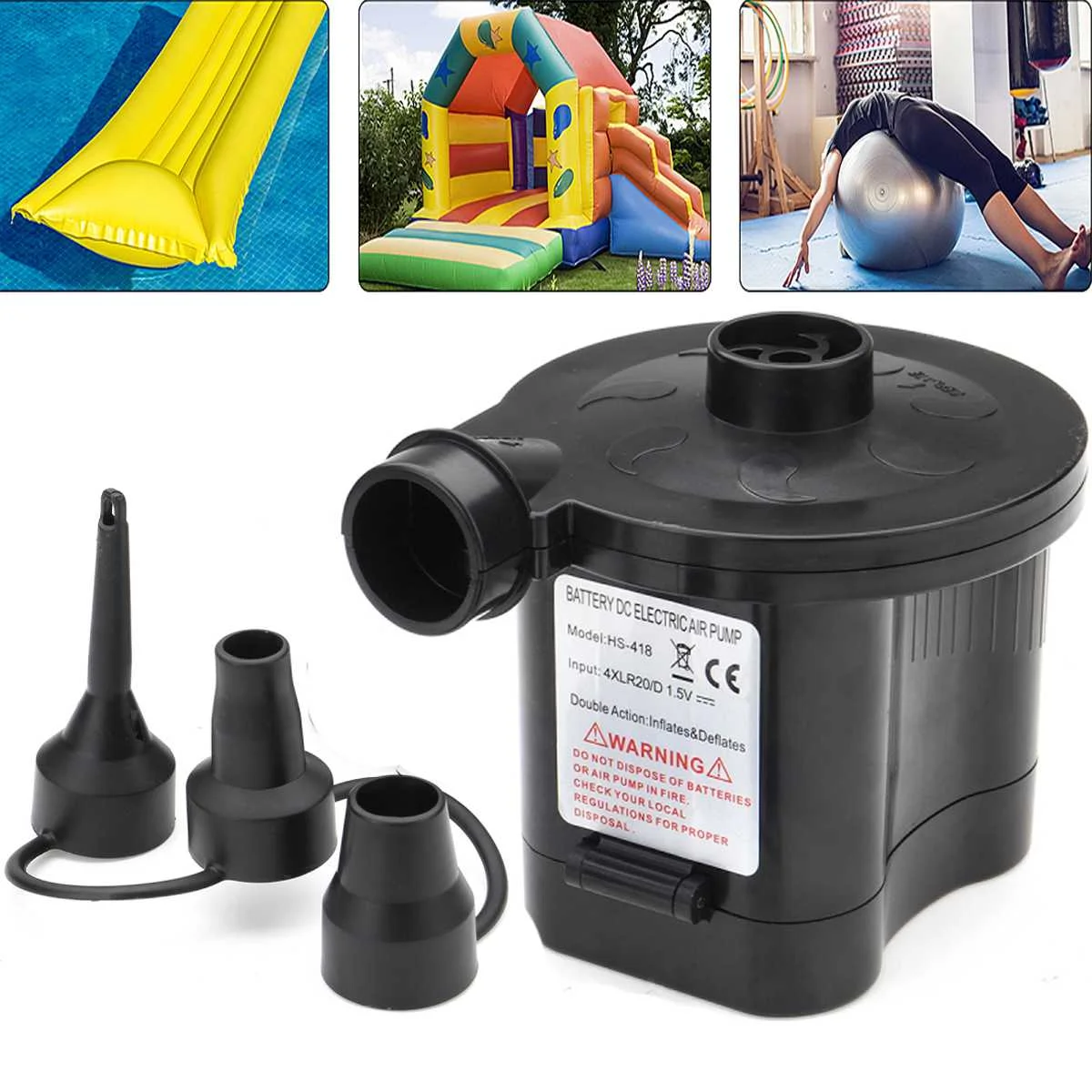  ABS Inflatable Bed Airbed Camping Balloon Foot Airpump New 6V Sir compressor Battery Powered AC Inf
