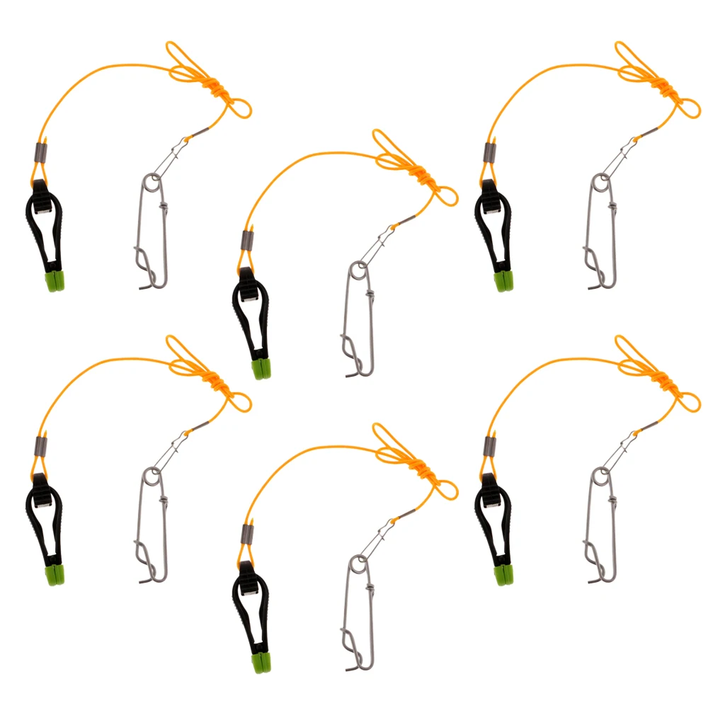 

6pcs Power Grip Plus Release Clips with Leader for Planer Board Downriggers Planer Boards Fishing