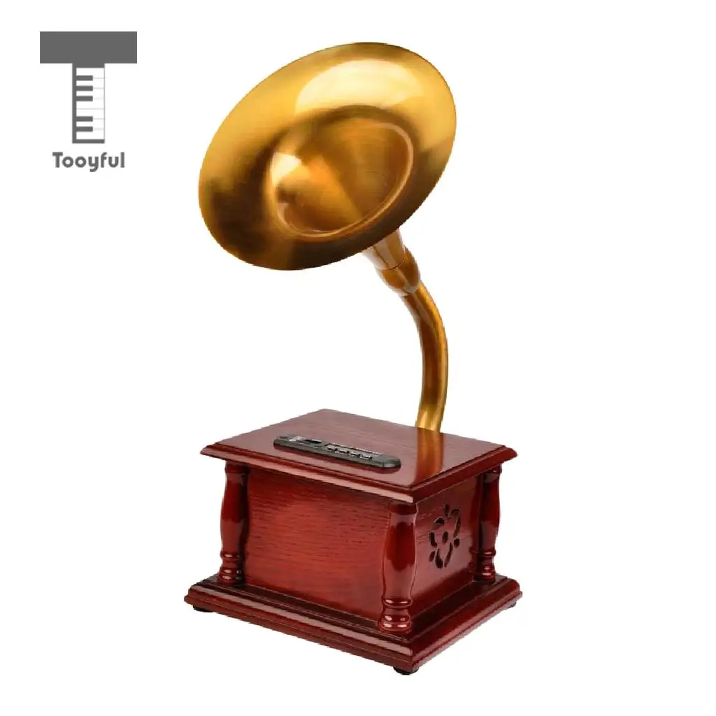 

Retro Wood Bluetooth Phonograph Gramophone for MP3 Music Player Support FM Radio TF Card