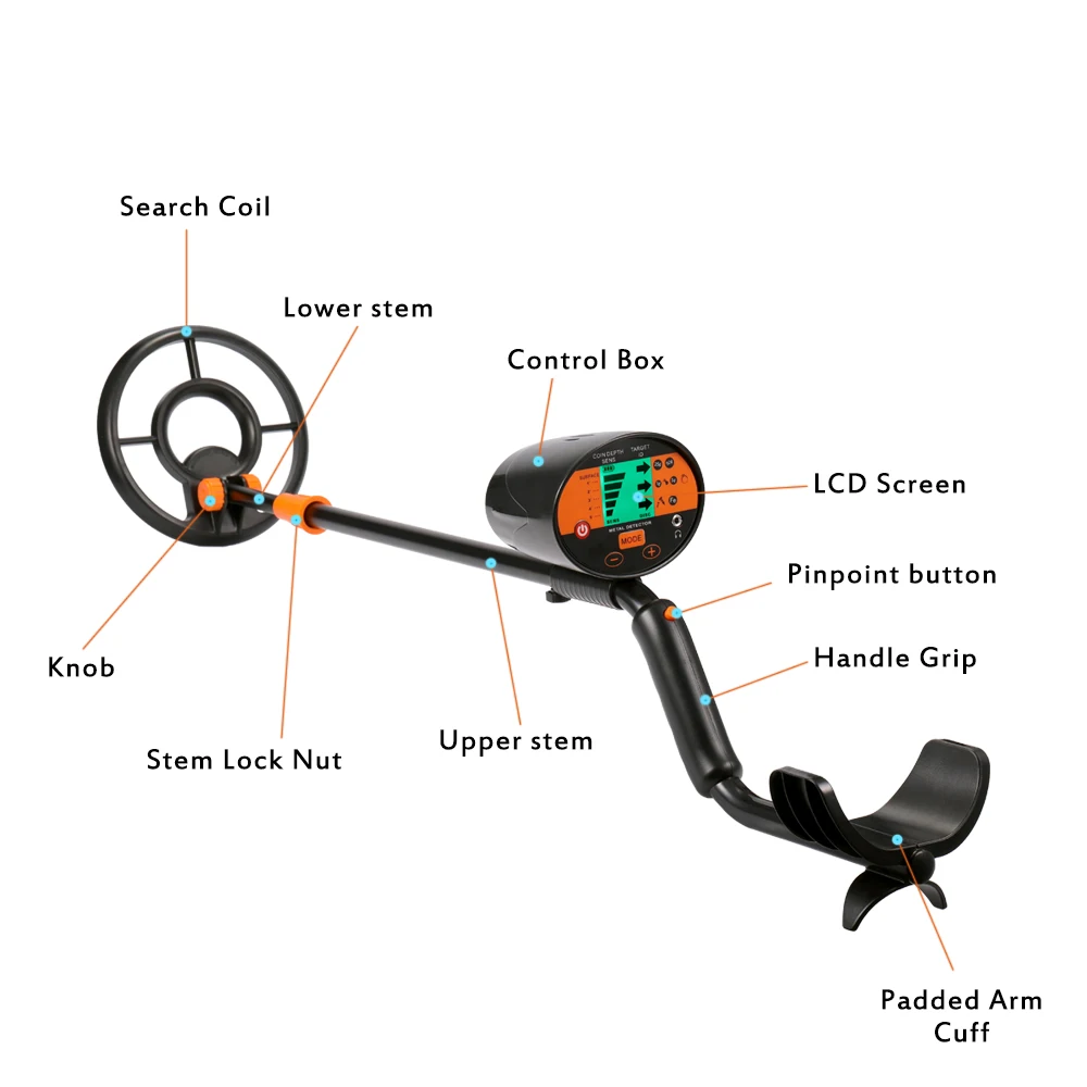 Многофункциональный производительность цифровой дисплей подземный металлоискатель Поиск Золото Серебро Медь металлоискатель
