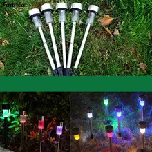 Солнечная лужайка из нержавеющей стали, лампа для двора, 1,2 в, 100000 h, светодиодный, AAA/1,2 В/300 мАч, Садовая, декоративная, IP44, для двора, лампа