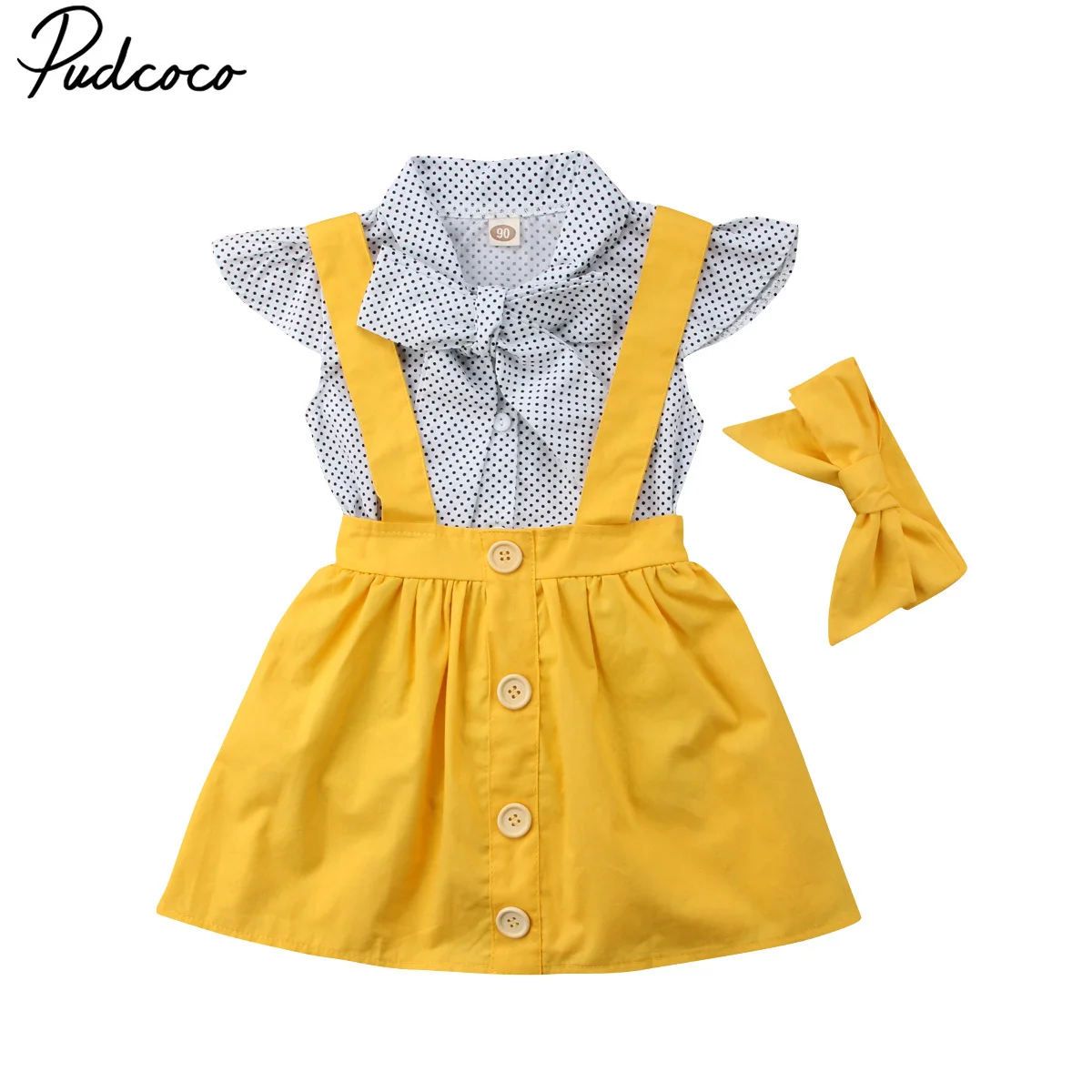 

Pudcoco 1-5Years Toddler Kids Baby Girls Clothes T-shirt Tops+Suspender Skirt Overalls 3PCS Size