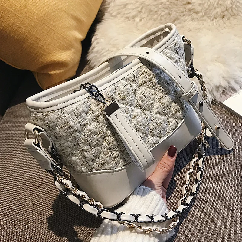 

Woolen 2019 Ladies Sling Crossbody Bags Women Luxury Handbags Famous Brand Designer Chain Female Messenger Shoulder Bag Sac Main