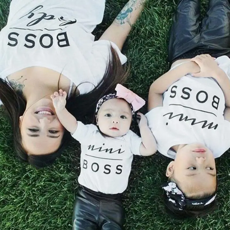 Nuevo jefe carta divertida impresión pareja camiseta T camisa padre madre hijo Hija mía jefe señora camisetas camisa #1019 Nuevo jefe carta divertida impresión pareja camiseta T camisa padre madre hijo Hija mía jefe señora camisetas camisa #1019