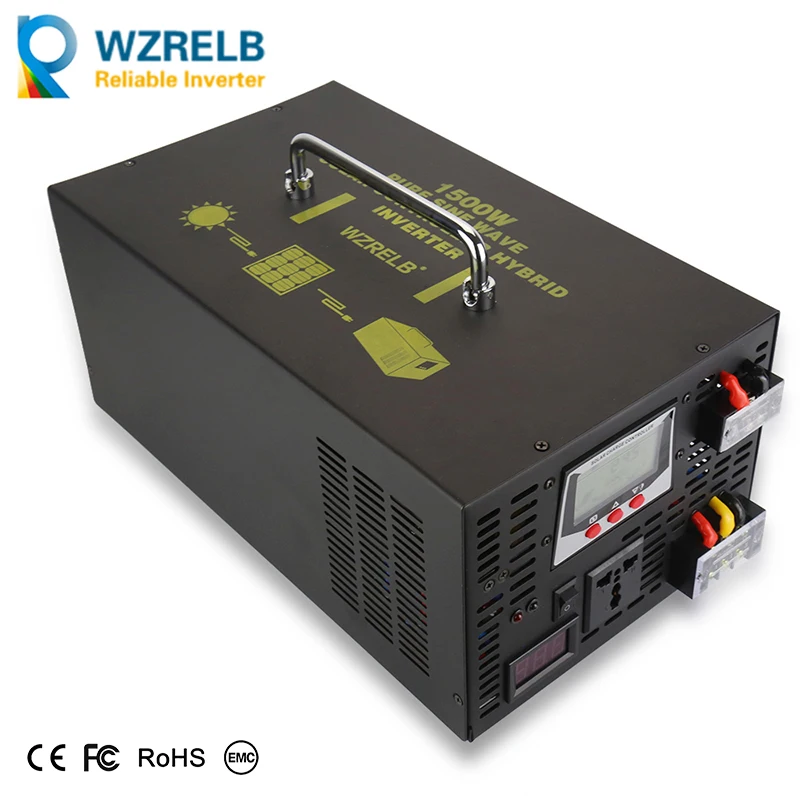 

Pure Sine Wave Power Inverter Solar Controller Charger Off-grid Car Battery LED Displa 1500w 2000w 2500w 3000w