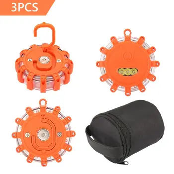 

3psc Magnetic Car Road Signal LED Flare Light Flash Emergency Strobe Safety Warning Light