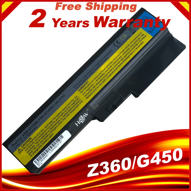 HSW Аккумулятор для lenovo B460 B550 G550 G555 G430 L08L6Y02 G430L G450 N500 G450A G450M G455 G450 G530 G530A