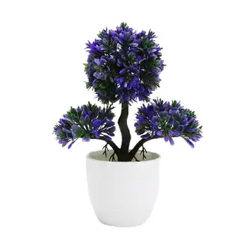 

AUGUSTKUN Artificial Bonsai Plants 26*9cm Simulated Potted Green Plants 4 Colors Guest-Greeting Pine Bonsai Wedding Home Decor