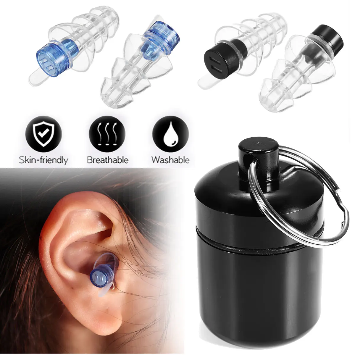 20db Anti Noise Ear Plugs Sleep Noise Reduction Reusable Professional